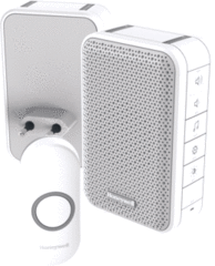 Honeywell DC313NHGP2 - Draadloze, draagbare en plug-in deurbel met volumeregelaar en drukknop – Wit