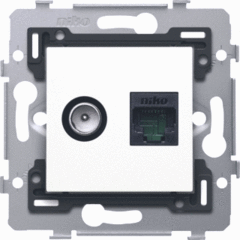 Niko 101-65138 - aansluitdoos coax + rj45 cat 5e