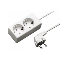 Kaiser Martin 1020ZL/15W/KWS - tafelcontactdoos 2-voudig randaarde + 1,5mtr snoer compleet (1,5mm2)