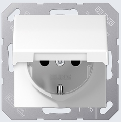 Jung AS1520KLWW - wcd randaarde 1-voudig klapdeksel alpine as500