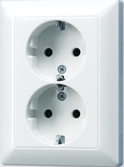 Jung AS5020NKIUWW - wcd randaarde 2-voudig kinderbeveiliging alpin wit