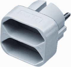 Mk 697/KWS - verloopcontactstop 2-polig 2xeuro wit