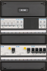Eaton A-41G34K0-HS-64 - groepenkast 3-fase 4-groepen 16A 2-Aardlekschakelaars 4-P 1-hoofdschakelaar 4P 1xkrachtgroep 16A b systeem 55