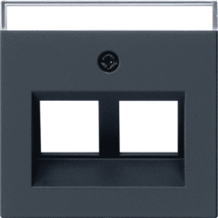 Gira 2640005 - inzetplaat 2 x modulair jack 30gr naamkader zwart mat