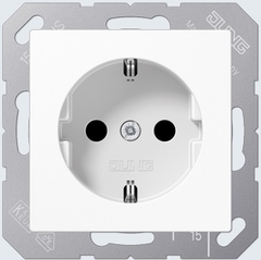 Jung A1520WW - wcd randaarde 1-voudig alpine wit a(s)500 inclusief klauwbevestiging