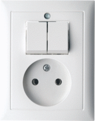 Berker 6143658989 - combinatie wcd / serieschakelaar s1/b3/b7 polar wit