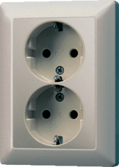 Jung ES5020KI-L - wcd randaarde 2-voudig kinderbeveiliging edelstaal gelakt