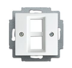 Busch Jaeger 2CKA001753A0232 - inzetplaat 2x modulair jack 2561-02-914 balance si
