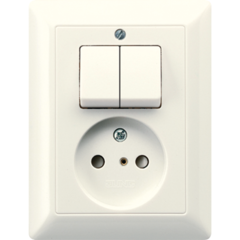 Jung AS5545EU - combinatie serie / wcd zonder randaarde creme wit