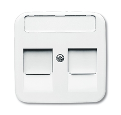 Busch Jaeger 2CKA001753A8030 - Jeager inzetplaat data 2x modulair jack 1800-214 reflex alpin wit