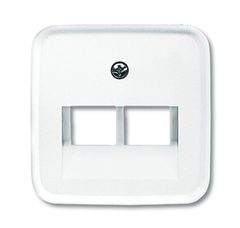 Busch Jaeger 2CKA001753A8402 - inzetplaat 2 x modulair jack 1803-02-214 reflex alpin wit