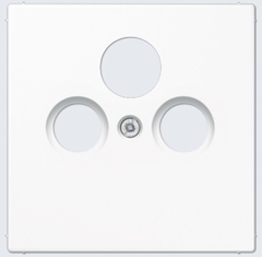 Jung LS990SATWW - tv-radio afdekplaat met extra gat voor sat aansluiting