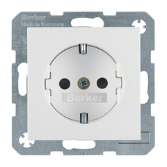 Berker 47231909 - wcd randaarde met kinderbeveiliging polarwit mat