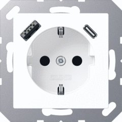 Jung A1520-15CAWWM - wcd met usb-a en usb-c alpin wit