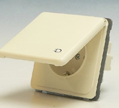 Peha 452811 - 00- wandcontactdoos + klapdeksel randaarde creme wit 80.6611kw IP20