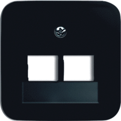 Busch Jaeger 2CKA001753A9111 - centraalplaat data 2xrj45 refelx zwart