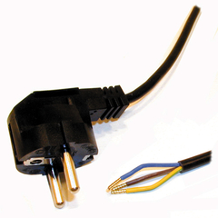 Aansluitsnoer + randaarde 3x1.5mm 5 meter zwart