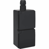 Niko 761-37845 - Spuitwaterdichte dubbele verticale wandcontactdoos 16A insteekbevestiging (compleet met bodemdeel voorbedraad)