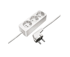 Kaiser Martin 538ZL/15W/KWS - tafelcontactdoos 3voudig randaarde + 1.5mtr snoer wit