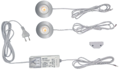 Interlight IL-CBSET27M - Cabiled set dimbaar 2x4W 2700K chroom geschuurd IP44