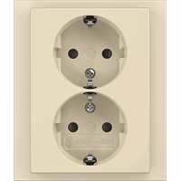 Busch Jaeger 2TKA00003886 - wcd randaarde dubbel kinderveilig inbouw ivoor