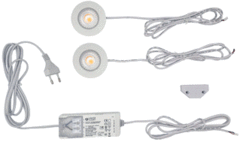 Interlight IL-CBSET27W - led cabiled dimbaar set 2x4w 2.700k wit ip44 incl. driver