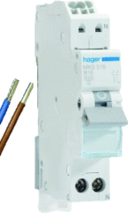 Hager VKS01SG - uitbreidingsautomaat 1p+n 16Amp. b-kar.