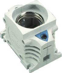 Wöhner 31175 - diii-inbouw zekeringsokkel 1-p 63A schroefbaar opklikbaar din rail 33/1