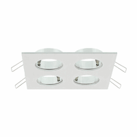 Lumiko 876510 - Verona inbouwarmatuur, vierkant, 4-voudig, 142x142mm, aluminium