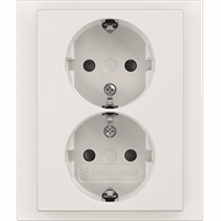 Busch Jaeger 2TKA00003890 - wcd randaarde dubbel kv inbouw f-studiowit