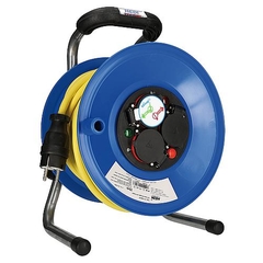 Hedi kunststof kabelhaspel 25mtr prof. 3x1,5mm2 gele gepantsterde kabel