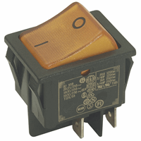 Inter BÄR GmbH - gmbh- wipschakelaar 2-polig - 16(8)a, 250v zwart met gele knop belicht