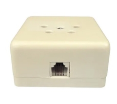 Telefoon wcd vierkant opbouw 4-polig wit met RJ12 ingang