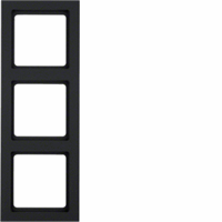 Hager 10136096 - Afdekraam 3-voudig berker Q3 antraciet soft-finish