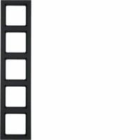 Hager 10156096 - Afdekraam 5-voudig Q3 antraciet soft-finish