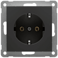 Wandcontactdozen mat zwart