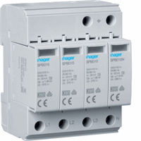 Hager SPB413 - Overspanningsbeveiliging T2 4P 40 kA TT/TNS met indicator