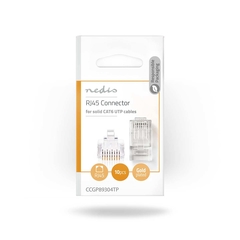Rj45 connectoren voor solid utp cat 6 kabels 10 stuks CCGP89304TP