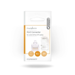 Rj45 connectoren voor solid utp cat 5 kabels zak 10 stuks ccgp89300tp