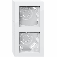 Gira 106229 - opbouwbehuizing 2-voudig + afdekraam E2 zuiver wit glanzend