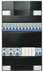 Gacia met Schneider kast 1-Fase met 12xB16A + 3x aardlek 2-p 30mA + hoofdschak. 2-polig
