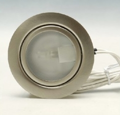 Cabinet meubelspot metaal 12V inclusief halogeen lamp 10W g4 + 12 cm snoer (let op gatmaat 57mm)