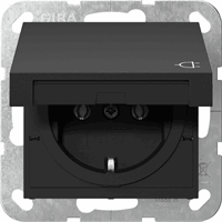 Gira 4454005 - wcd randaarde klapdeksel system 55 zwart mat (Nieuw type)