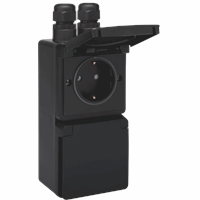 Niko 761-37835 - Spuitwaterdicht dubbel verticaal stopcontact 16 A/250 Vac met randaarde