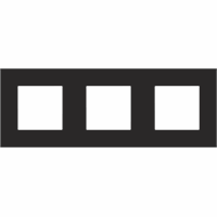 Niko 161-76700 - Drievoudige afdekplaat met 71 mm centerafstand Pure steel black