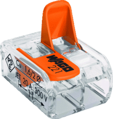 Wago 221-412 - verbindingsklem 2x4mm2 transparant prijs per stuk