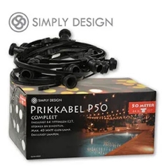 69263 - Prikkabel 50mtr. + fitting 64x zwart