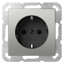 Gira 4453600 - wandcontactdoos met kinderbeveiliging system 55 edelstaal