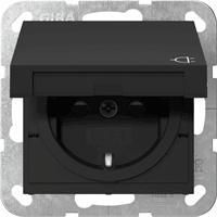Gira 4414005 - wandcontactdoos kinderveilig met klapdeksel zwart mat