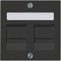 Peha 00276872 - Afdekking voor draagframe 600 MJxvoor 2 Modular Jack, zwart